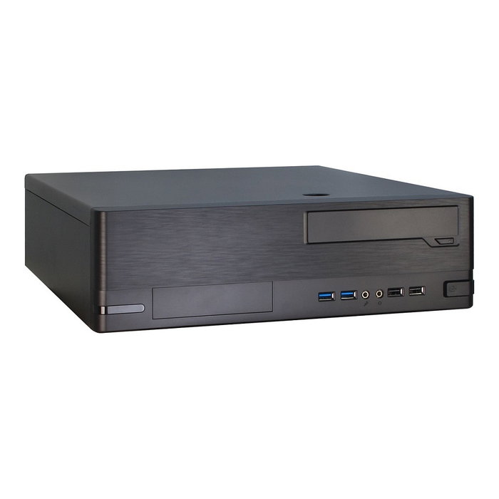 Inter-Tech Elektronik Handels IT-502 Caja para PC de Escritorio Mini Torre Negra Compatible con microATX y Mini-ITX, Factor de Forma 1U, con 2x USB 3.2 Gen 1 y 2x USB 2.0