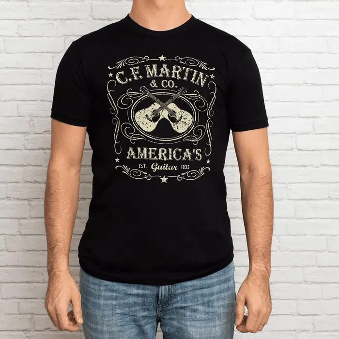 MARTIN Camiseta Dual Guitar Negra Talla S MARTIN Camiseta Dual Guitar Negra Talla S