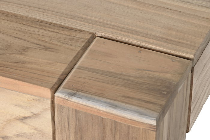 DKD Home Decor Mesa Comedor 100 x 200 x 76 cm Teca Marrón Desmontable