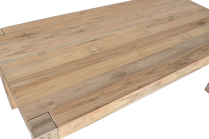 DKD Home Decor Mesa Comedor 100 x 200 x 76 cm Teca Marrón Desmontable