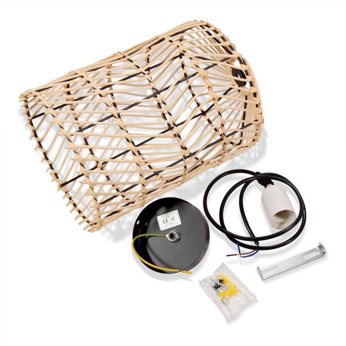 Cotia Lámpara Colgante de Ratán con Cable Ajustable SKD-P80030 E27 Cotia Lámpara Colgante de Ratán con Cable Ajustable SKD-P80030 E27