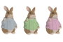 DKD Home Decor Set de 3 Figuras de Conejo en Resina Multicolor