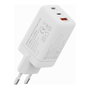 Digitus Cargador USB GaN 67W con 2 Puertos USB-C y 1 USB-A, Carga Rápida, Interior, Blanco, Máximo 3 Dispositivos