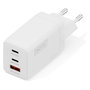 Digitus Cargador USB GaN 67W con 2 Puertos USB-C y 1 USB-A, Carga Rápida, Interior, Blanco, Máximo 3 Dispositivos