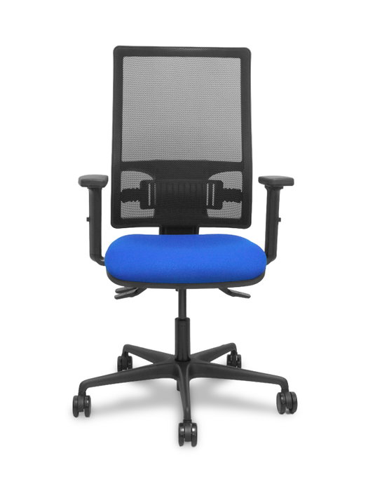 PIQUERAS Y CRESPO Silla Bormate Asincro con Respaldo de Malla Negra y Asiento Bali Azul