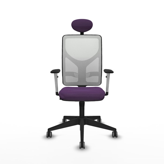 PIQUERAS Y CRESPO Silla de oficina Motilla con mecanismo Sincro, Morado y Blanco