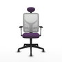 PIQUERAS Y CRESPO Silla de oficina Motilla con mecanismo Sincro, Morado y Blanco
