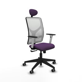 PIQUERAS Y CRESPO Silla de oficina Motilla con mecanismo Sincro, Morado y Blanco