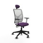 PIQUERAS Y CRESPO Silla de oficina Motilla con mecanismo Sincro, Morado y Blanco