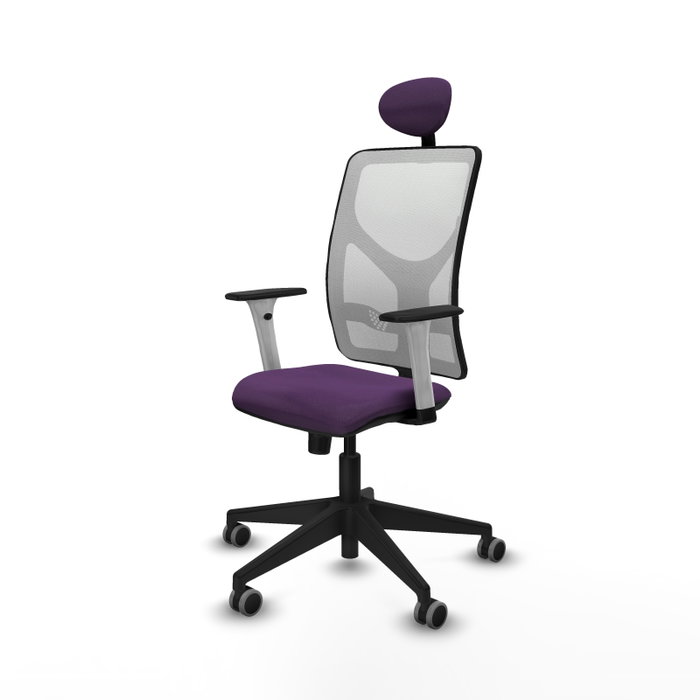 PIQUERAS Y CRESPO Silla de oficina Motilla con mecanismo Sincro, Morado y Blanco