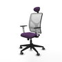 PIQUERAS Y CRESPO Silla de oficina Motilla con mecanismo Sincro, Morado y Blanco