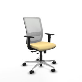 PIQUERAS Y CRESPO Silla de oficina Haches con mecanismo Sincro/Traslack Crema y Blanco