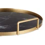 Bandeja Mármol Negro Dorado Metal Vidrio 30 x 4,5 x 30 cm (6 Unidades)