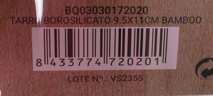 Quttin Tarro de Borosilicato Bamboo Quttin 600ml, Set de 12 unidades