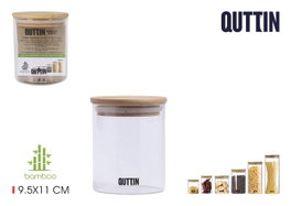 Quttin Tarro de Borosilicato Bamboo Quttin 600ml, Set de 12 unidades