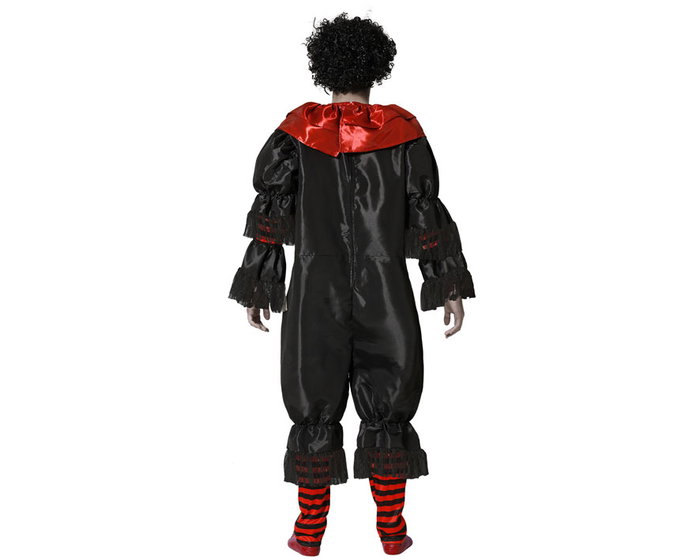 Disfraz Payaso Diabólico para Hombre Adulto - Halloween - Negro con Rojo - Tallas XS-S