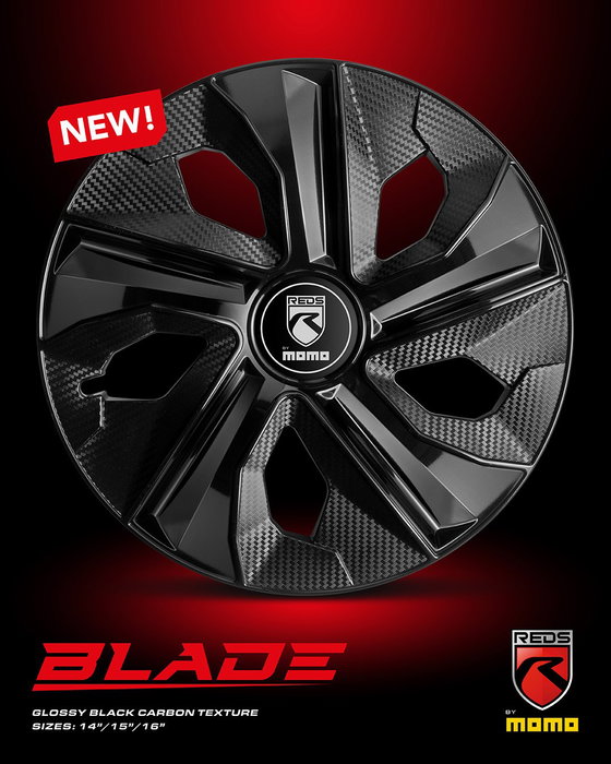 Momo Tapacubos Blade Brillante Negro Carbón 16 - 4 Piezas Momo Tapacubos Blade Brillante Negro Carbón 16 - 4 Piezas