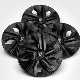 Momo Tapacubos Blade Brillante Negro Carbón 16 Pulgadas - 4 Piezas MOMLCOVBLDGLBLK16
