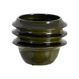 Macetero Verde Cerámica Decoración 35 X 35 X 30 cm