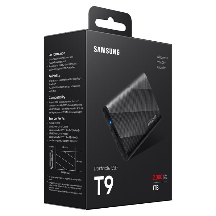 Samsung Portable SSD T9 1 TB Negro
