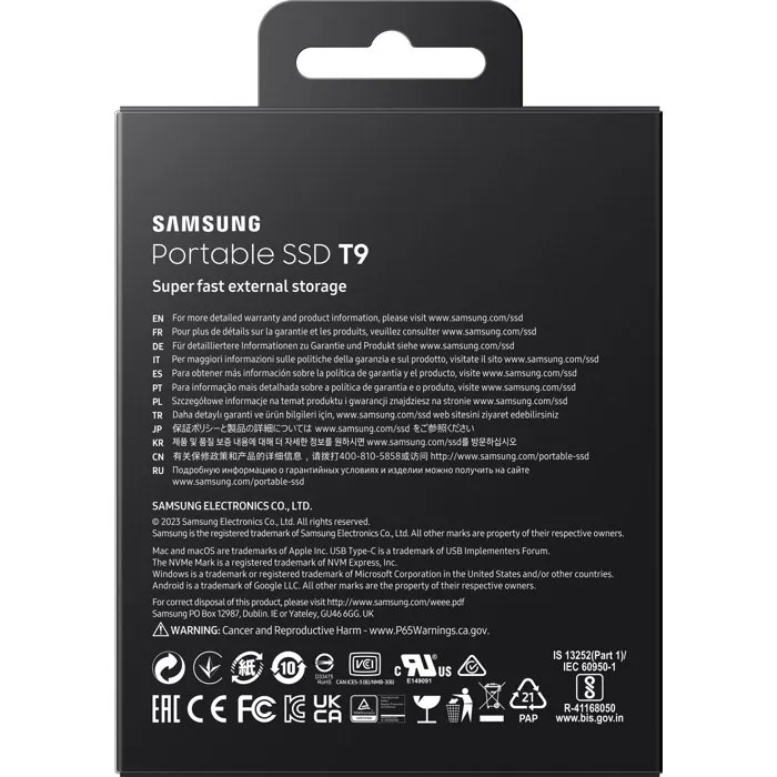 Samsung Portable SSD T9 1 TB Negro