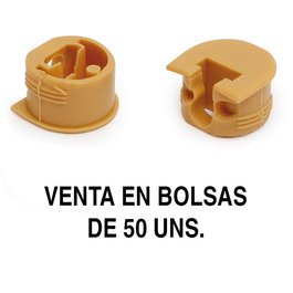 HERRAJES ALK Soporte Cazoleta Luna 50 Unidades Acabado Pino