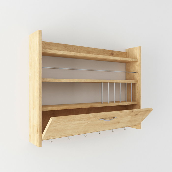 Hanah Home Estantería de Cocina Roble 85x15x65 cm