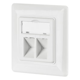 EFB Elektronik Toma de red 2-fach para Keystones, Blanco, RAL 9003