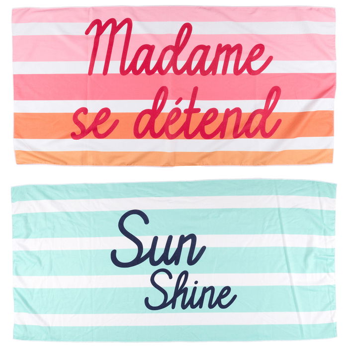 Jet Lag Toalla de Playa 70x140 cm - Colores Surtidos: Fucsia, Azul