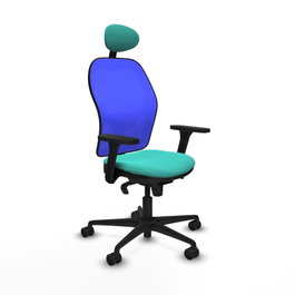PIQUERAS Y CRESPO Silla de oficina Jorquera con mecanismo Sincro, Turquesa y Azul