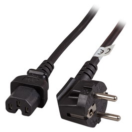 EFB Elektronik Cable de alimentación CEE 7/7 90 a C15, 3 m, negro