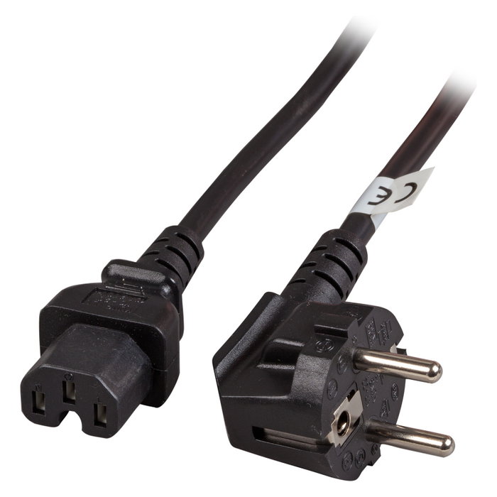 EFB Elektronik Cable de alimentación CEE 7/7 90 a C15, 3 m, negro EFB Elektronik Cable de alimentación CEE 7/7 90 a C15, 3 m, negro