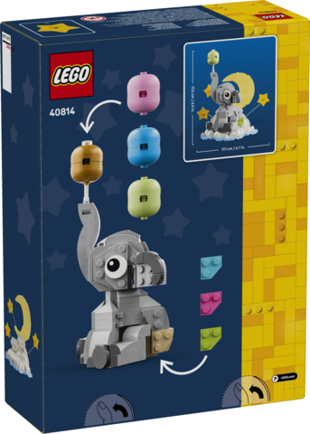 Lego Bebé Elefante en el Cielo 402 Piezas Set Decorativo Nube Luna Estrellas