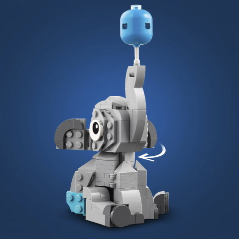 Lego Bebé Elefante en el Cielo 402 Piezas Set Decorativo Nube Luna Estrellas