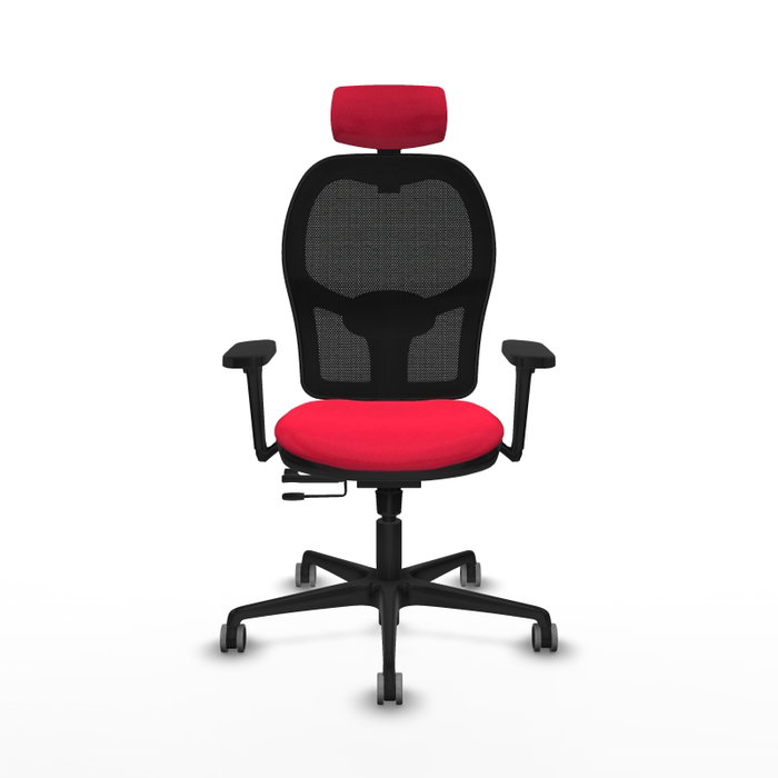 PIQUERAS Y CRESPO Silla de oficina Jorquera con mecanismo Sincro/Traslack Rojo y Negro