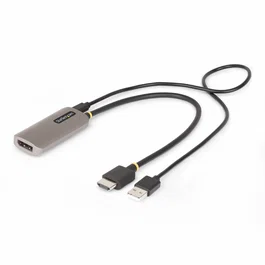 StarTech.com Adaptador de Cable Activo HDMI 2.1 a DisplayPort 1.4 8K 60Hz 0.3m - 148B-HDMI-DP-8K - Compatible con HDCP 2.3, HDR, para Portátil, PC, Mac - Color Negro/Plata