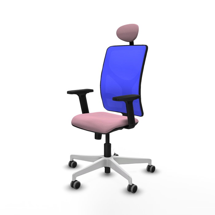 PIQUERAS Y CRESPO Silla de oficina Motilla con mecanismo Sincro, Tela Rosa y Malla Azul PIQUERAS Y CRESPO Silla de oficina Motilla con mecanismo Sincro, Tela Rosa y Malla Azul