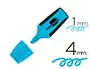 Liderpapel Rotulador Mini Fluorescente Azul Punta Biselada Trazo 1-4 mm
