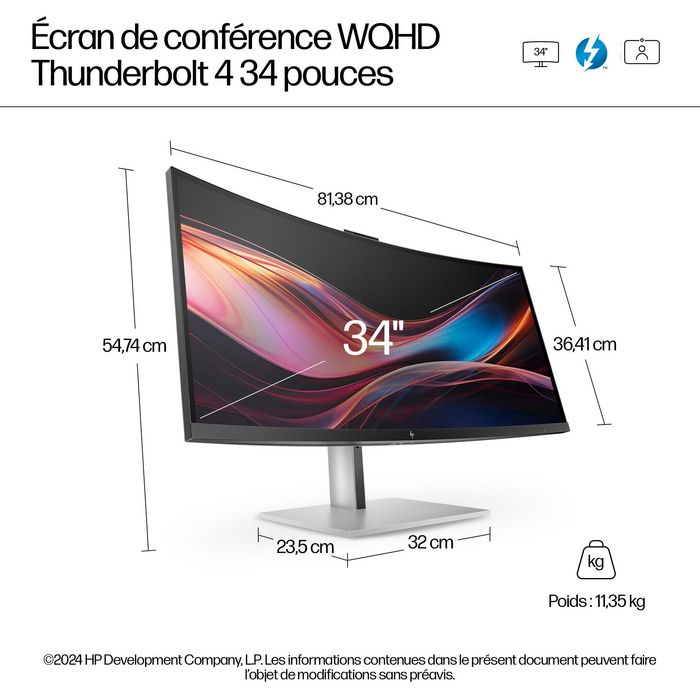 HP 734pm Monitor de Conferencias 34 pulgadas WQHD Thunderbolt 4 HP 734pm Monitor de Conferencias 34 pulgadas WQHD Thunderbolt 4
