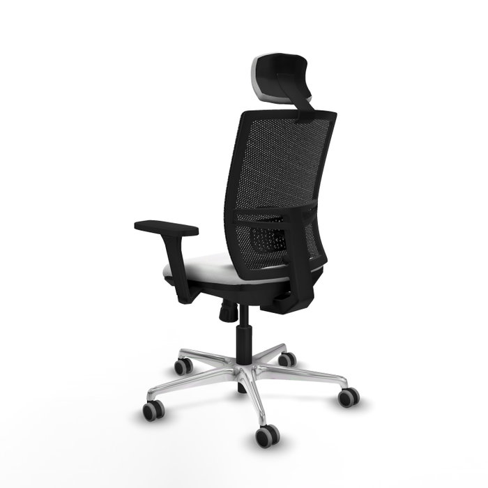 PIQUERAS Y CRESPO Silla de oficina Yunquera con mecanismo Sincro, Blanco y Negro