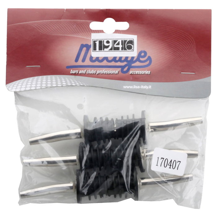 1946 Tapón Vertedor 1946 Set 6 Unidades Acero Inoxidable y Silicona Ideal Coctelería