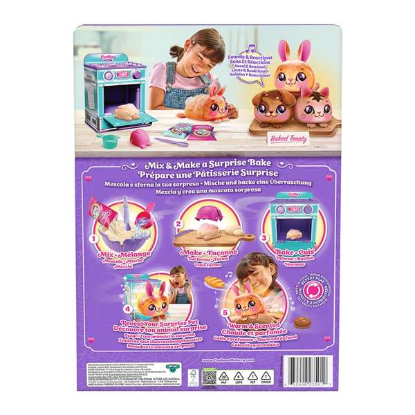 Cookeez Makery Horno Mágico Azul - Horno de Juguete para Hacer Galletas de Peluche, 29.8x21x18.5 cm, con Pilas, Edad 3+, Idioma Español y Portugués