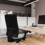 PIQUERAS Y CRESPO Silla de oficina Horna con mecanismo Sincro, Granate y Negro