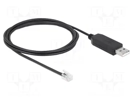 DeLOCK Cable adaptador USB Typ-A a serie RS-232 RJ9/RJ10 con protección ESD para Celestron NexStar, 2 m