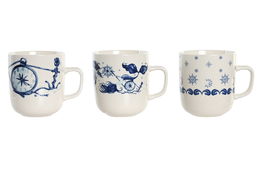 DKD Home Decor Mug Atlantico Azul Blanco Porcelana 8.5 x 10 x 11.5 cm (6 Unidades)