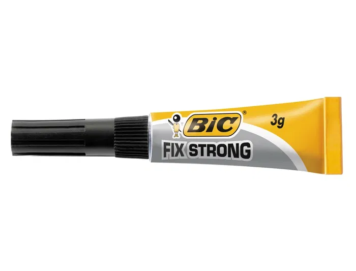 Bic - Pegamento Instantáneo Adhesivo Extra Fuerte Fix Strong 3 g para Plástico, Madera, Porcelana - Uniones Rápidas y Duraderas - Para Bricolaje