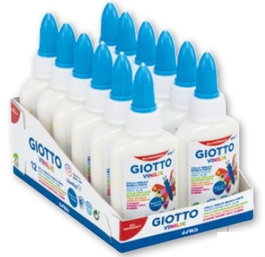 GIOTTO Caja de 12 botes de pegamento cola blanca Vinilik 40g con aplicador