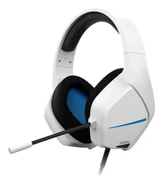 KROM Kopa Move Auriculares Gaming para PC, PS4, PS5, Switch, Estéreo, Altavoces 50mm, Diadema Ajustable, Micrófono Flexible, Blanco