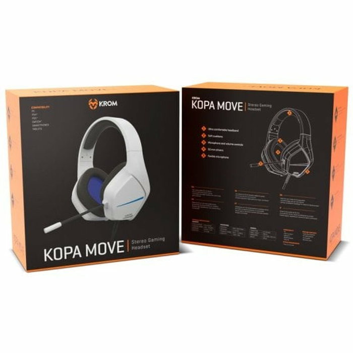 Krom Kopa Move Auriculares Gaming Estéreo Blanco/Azul Krom Kopa Move Auriculares Gaming Estéreo Blanco/Azul