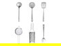 Kinvara Set 7 Piezas Utensilios Cocina Acero Inoxidable 15x32x14.5cm Incluye Cucharon Espatula Colador (Set de 6)